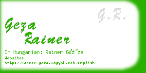 geza rainer business card